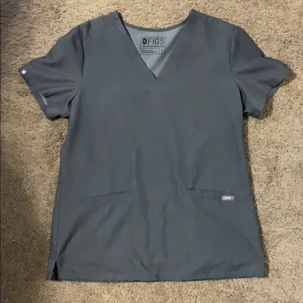 Figs Casma double pocket scrub top S, grey